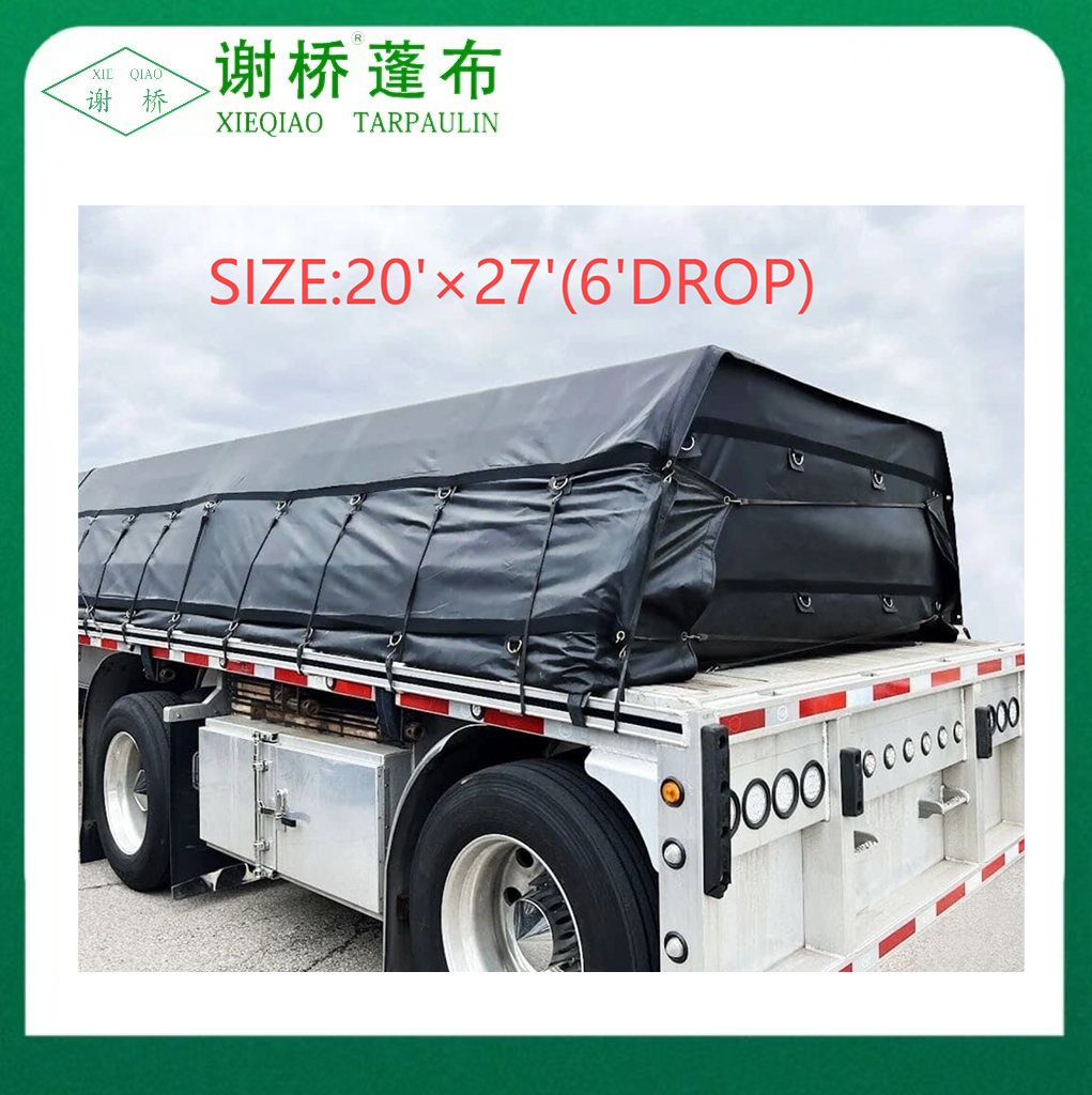 Tarp per camion piatto da 18 once 20 "x27" (8 ") -black