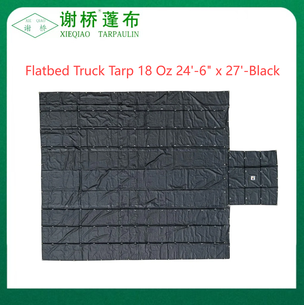 Tarp per camion a piante da 18 once 24 "-6" "x27" (8 ") -black